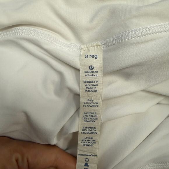 Lululemon Run Pace Setter Ruffle Back White Mini Skirt Sz 8 - Picture 8 of 9